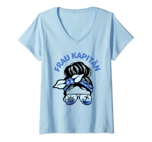 Damen Damen Boot Frauen Kapitänin Kapitän Frau T-Shirt mit V-Ausschnitt Damen Damen Boot Frauen Kapitänin Kapitän Frau T-Shirt mit V-Ausschnitt von Kapitän Geschenk Damen Boot Frau Kapitänin