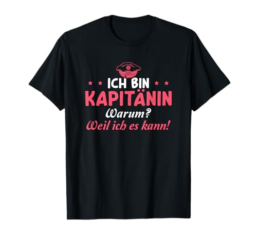 Herren Segeln Kapitänsmütze Bootsführerschein Seglerin Kapitänin T-Shirt von Kapitän Kostüm Segeln Zubehör Frauen