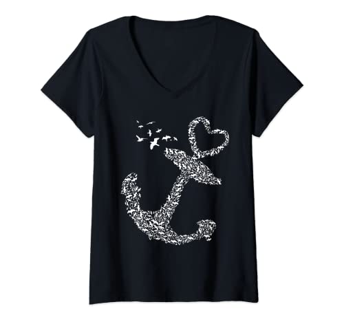 Damen Segeln Seeseite Skipper Anker Boot Segler Kapitän Segelboot T-Shirt mit V-Ausschnitt Damen Segeln Seeseite Skipper Anker Boot Segler Kapitän Segelboot T-Shirt mit V-Ausschnitt von Kapitän Seemann Boot Geschenkidee Skipper Segeln M