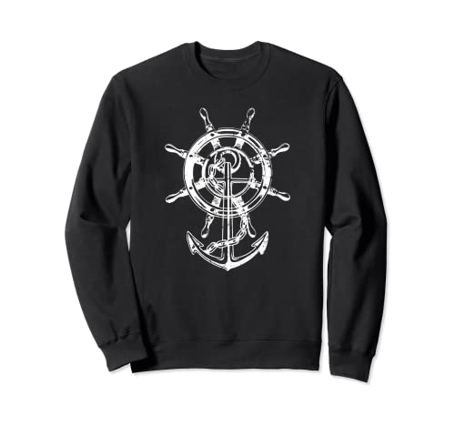 Anker & Ruder Cooles Mode Nautisch Damen Herren Seemann Sweatshirt von Kapitän des Schiffes & Seemann Geschenk Co.