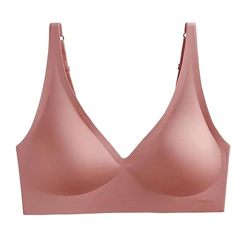 Budah BH, Flügelweich BH, Himmeltragen BH, Seamless Bra Wireless with Jelly Strip Support, Backless Wireless Comfort Bra with Deep V-Neck for Women, Removable Inserts (Rosa, M) von Kapley