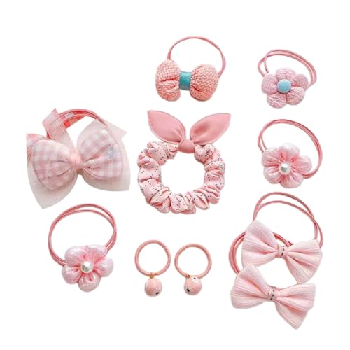 10 x Haarseile und Krokodilbinder: niedliches, dekoratives elastisches Mädchen-Haar-Accessoire-Set für Pferdeschwanz-Halter, Entenschnabel von Kapmore