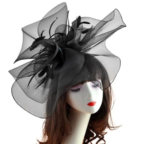 Eleganter Fascinator mit Feder und Netz: Hochzeits- und Party-Haarspange von Kapmore