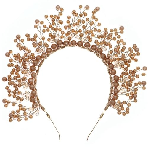 Handgefertigter Braut-Tiara-Haarreif – Kunstperle Hochzeit Stirnband Party Kopfschmuck von Kapmore