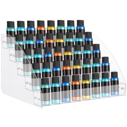 Kapmore Nagellack-Organizer, Acryl Aufbewahrungsorganizer, 5-stufiger Acryl-Sonnenbrillen-Displayständer, Acrylhalter für Lippenstifte, Sonnenbrillen, Nagellack, Ätherische Öle von Kapmore