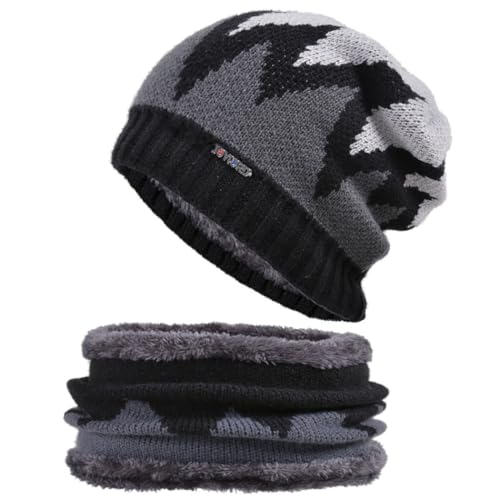 Warme Wintermütze für Damen und Unisex, Grobstrick, weich, gemütlich, verdickt, Kinder-Strickmütze, 1, Wollgarn von Kapmore