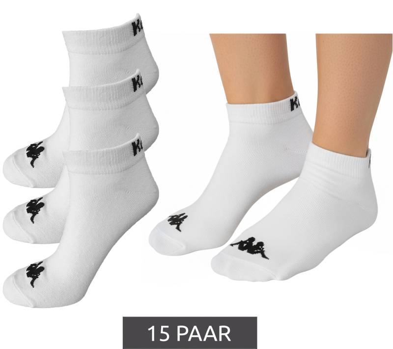 15 Paar Kappa Sportsocken Sneaker-Socken Baumwoll-Strümpfe mit Logo 3112YCW A00 Weiß von Kappa