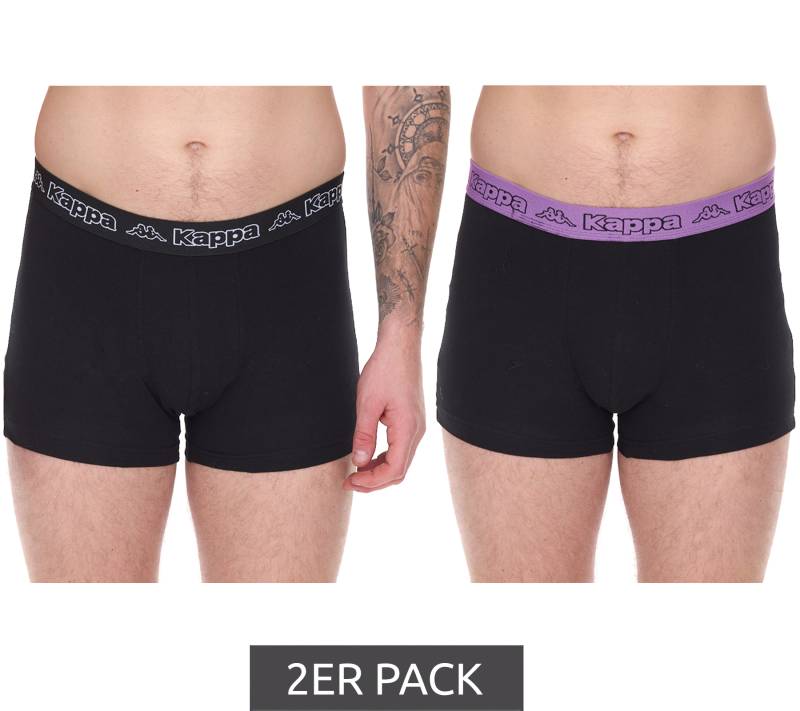 2er Pack Kappa Herren Boxershorts mit Marken Schriftzug und Logo Unterhose 351K1JW ADM Schwarz/Violett von Kappa