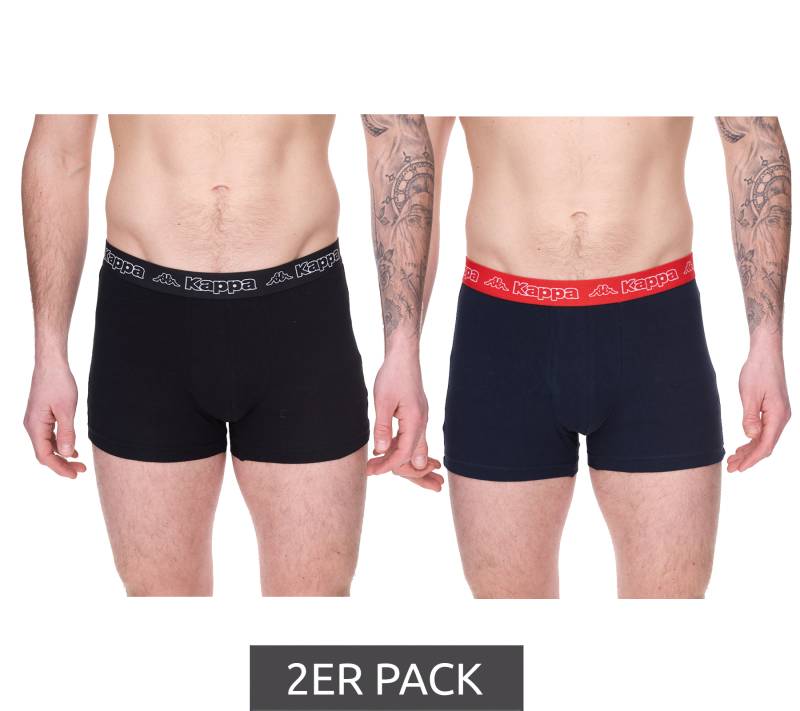 2er Pack Kappa Herren Boxershorts mit Marken Schriftzug und Logo Unterhose 351L1JW ADL Schwarz/Blau/Rot von Kappa