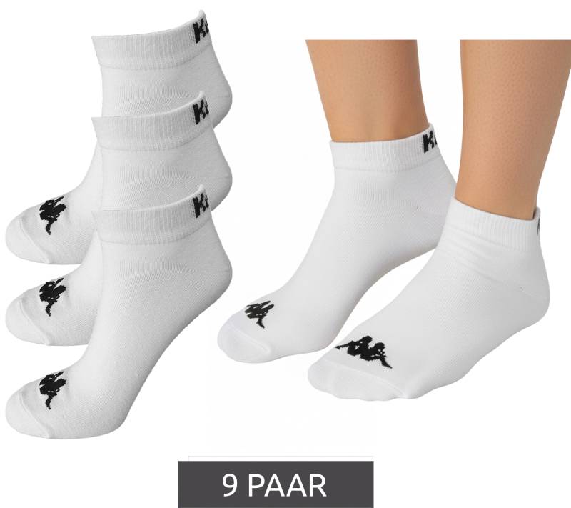 9 Paar Kappa Sportsocken Sneaker-Socken Baumwoll-Strümpfe mit Logo 3112YCW A00 Weiß von Kappa
