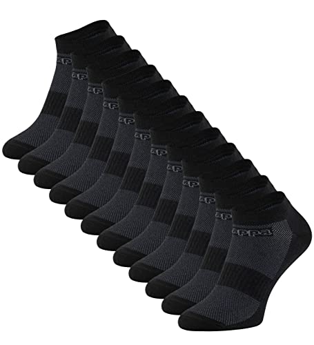Kappa 12 Paar SNEAKER-Sportsocken mit Mesh-Strick in schwarz, Gr. 39-42 von Kappa