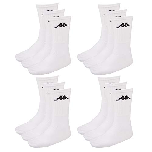 Kappa 12 Paar SONOTU 3 Sportsocken Gr. 35-46 Unisex Tennissocken, Farbe:White, Socken & Strümpfe:43-46 von Kappa