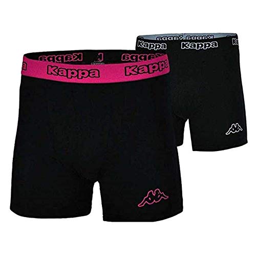 Kappa 4X Logo Boxer Short Herren Boxershorts 4 Stück Schwarz/Fuchsia, Grösse:L von Kappa