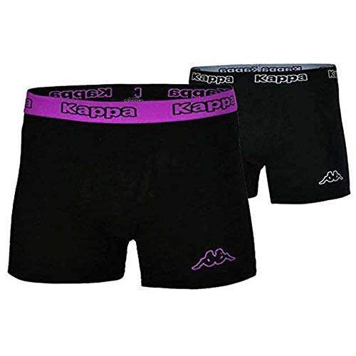 Kappa 4X Logo Boxer Short Herren Boxershorts 4 Stück Schwarz/Lila, Grösse:L von Kappa