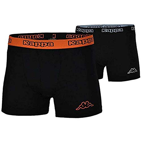 Kappa 4X Logo Boxer Short Herren Boxershorts 4 Stück Schwarz/Orange, Grösse:L von Kappa