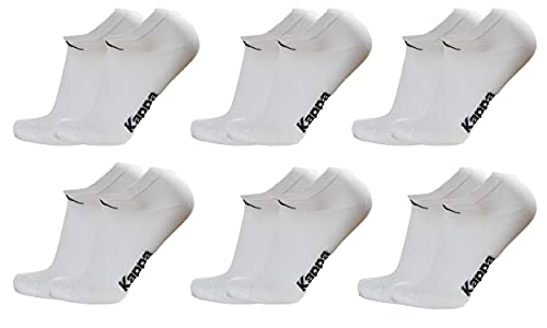 Kappa 6 Paar Socken, unsichtbare Socken, Sneakersocken aus Baumwolle, Unisex, verschiedene Sortimente. (39-41, 6 Paar, Weiß, 39-41 von Kappa
