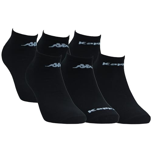 Kappa 6 Paar Sportsocken Herren - Knöchelhoch - Baumwolle (Schwarz, 43-46) von Kappa