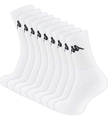 Kappa 9 Paar Original Tennissocken, Sportsocken in weiss, Gr. 39-42 von Kappa