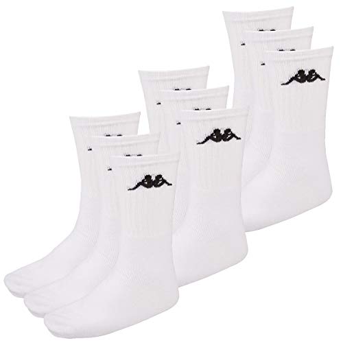 Kappa 9 Paar SONOTU 3 Sportsocken Gr. 35-46 Unisex Tennissocken, Farbe:White, Socken & Strümpfe:39-42 von Kappa