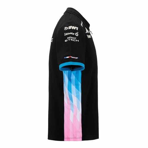 Kappa - Adrem BWT Alpine F1 Team 2024 Herren Poloshirt, Schwarz, Blau, Rosa, 56 von Kappa