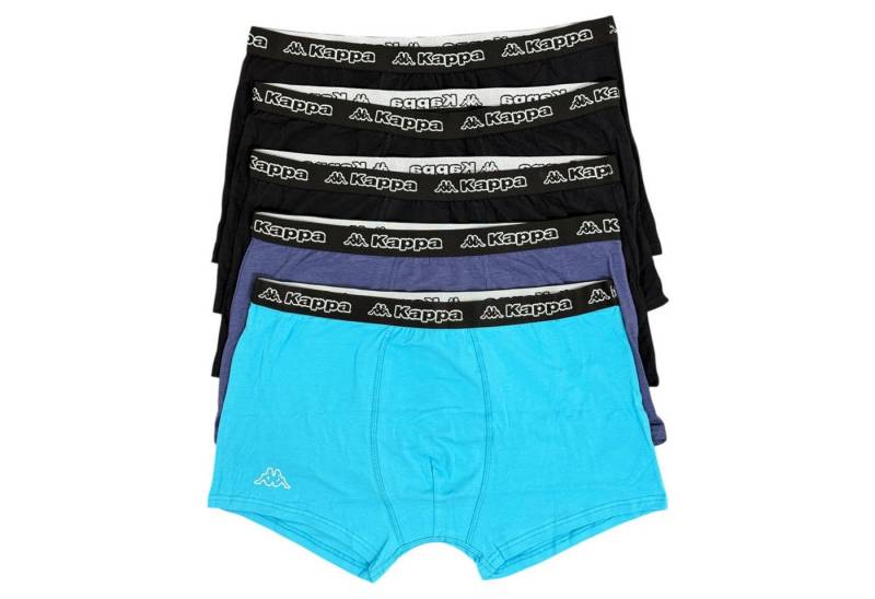 Kappa Boxershorts 5er Pack Uni Retro Shorts Boxershort Unterhose Unterwäsche Schwarz (5er-Pack) von Kappa