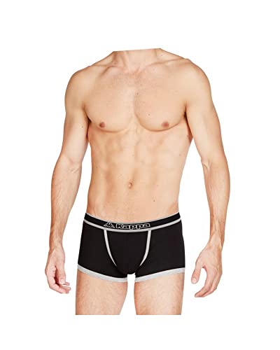 Kappa Boxershorts für Herren, aus elastischer Baumwolle, 6 Stück, Schwarz , XXL von Kappa