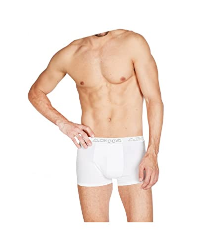 Kappa Boxershorts für Herren, bi-elastische Baumwolle, Packung 3 Stück, Weiß, L von Kappa