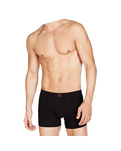 Kappa Boxershorts für Herren, lang, aus elastischer Baumwolle, 6 Stück, Schwarz , XL von Kappa