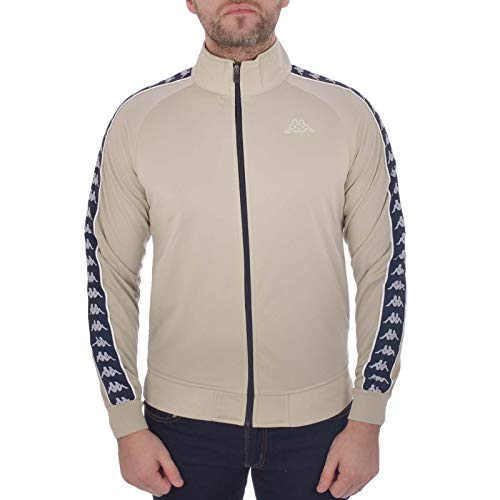 Kappa Herren 222 Banda Anniston Slim Fit Trainingsjacke - Weiß Knochen/Marineblau, S von Kappa