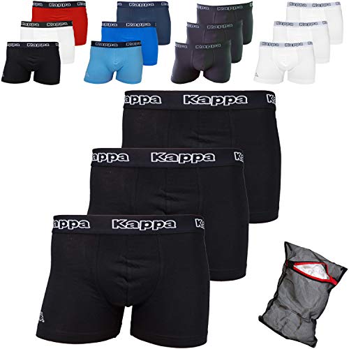 Kappa Herren-Boxershorts-Ziatec-Edition 3 Stück - Größe S - 5XL, Größe:XL, Farbe:2X (1x Weiss / 1x Scarlet / 1x schwarz) von Kappa