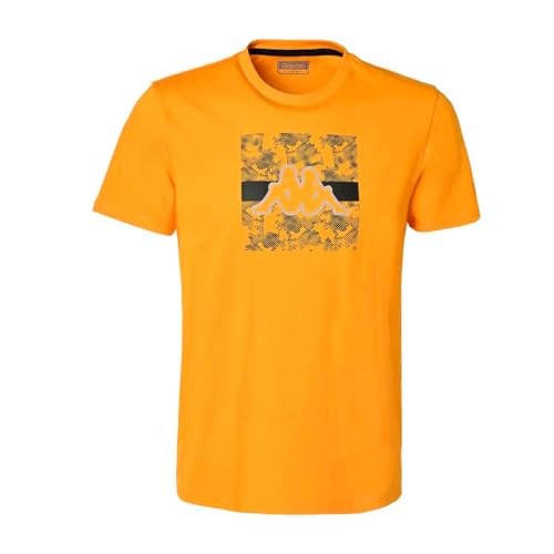 Kappa Herren Grami Graphik t-Shirt, Orange/Schwarz, L von Kappa