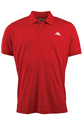 Kappa Herren Polo Shirt in 2XL, Rot I Polyester Polo-Hemd mit aufgesticktem Logo I Basic Poloshirts für Männer I Sportliches Kurzarm Polo für Sport & Freizeit I Regular Fit von Kappa