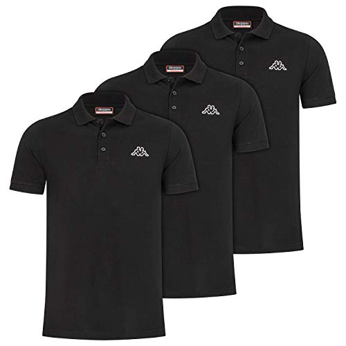 Kappa Herren Polo VELEOT 3 Polo Shirt 3er-Pack s/s 707408 Caviar XXL von Kappa