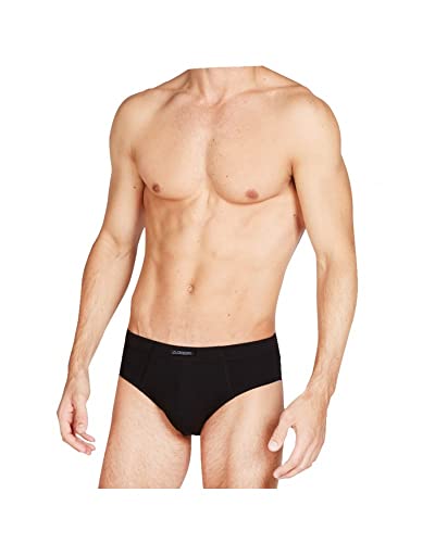 Kappa Herren-Slip aus natürlicher Baumwolle, 6 Stück, Schwarz , L von Kappa