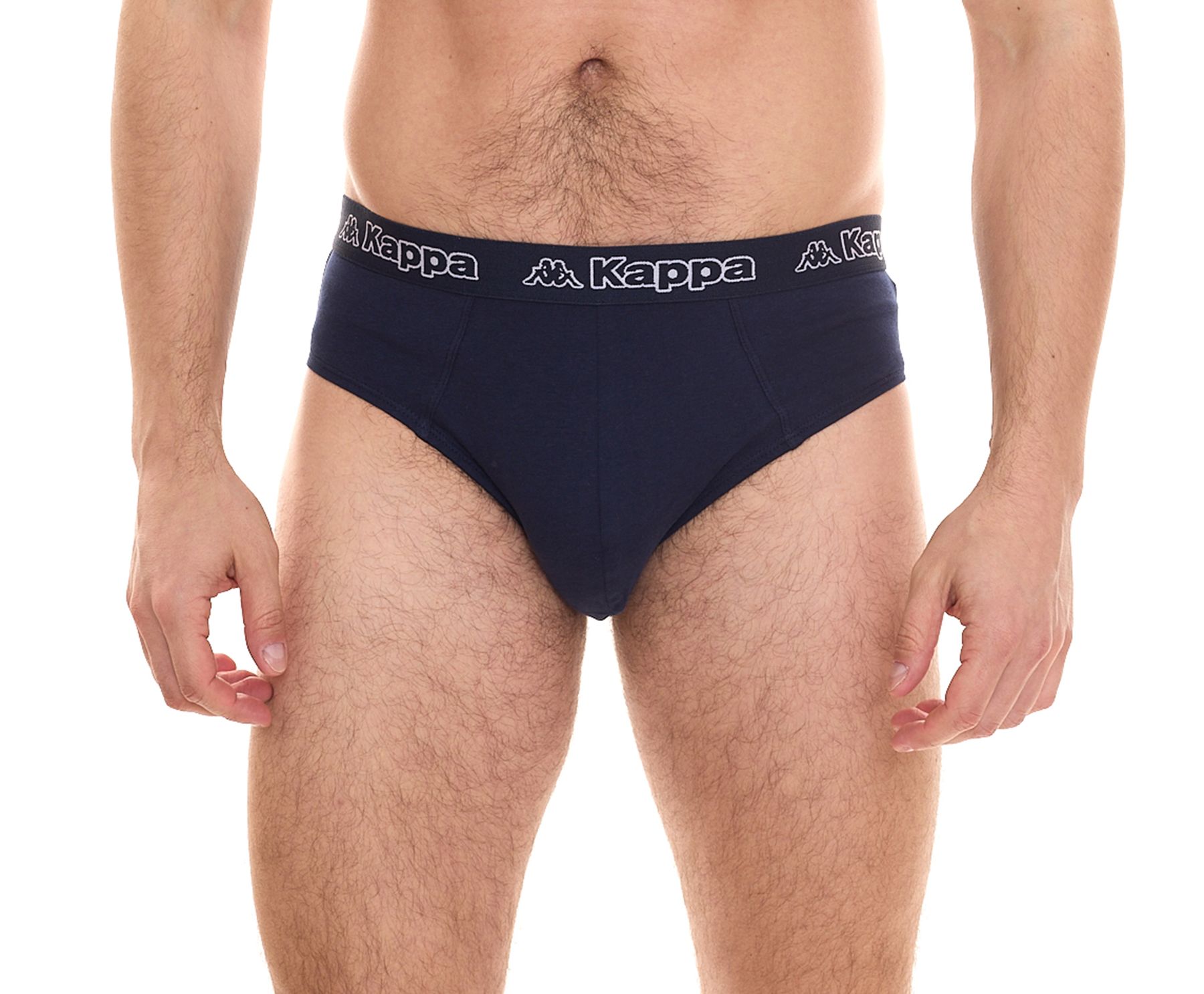 Kappa Herren Slip mit Baumwoll-Stretch Unterwäsche mit Logobund Unterhose 711167 Dunkelblau von Kappa