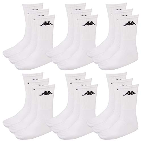 Kappa 18 Paar SONOTU 3 Sportsocken Gr. 35-46 Unisex Tennissocken, Farbe:White, Socken & Strümpfe:39-42 von Kappa