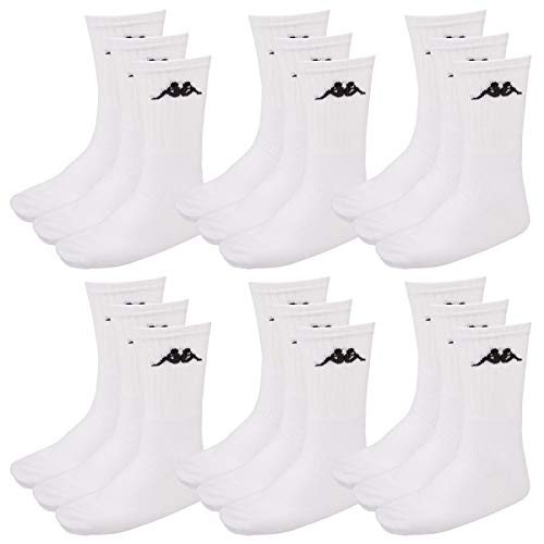 Kappa Herren Socken, 18 Paar, Freizeit -, Sport -, Wander -,Tennissocken (39-42, 001 White) von Kappa