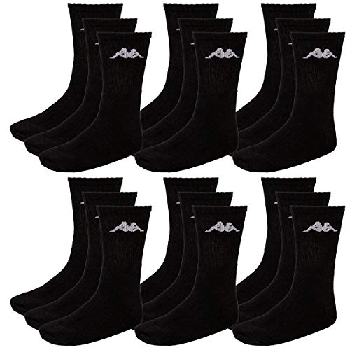 Kappa Herren Socken, 18 Paar, Freizeit -, Sport -, Wander -,Tennissocken (39-42, 005 black) von Kappa