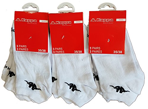 Kappa Herren Socken Sport Technik, Mode und Komfort – Sortiment Fotos je nach Verfügbarkeit. Gr. One size, Packung mit 9 weißen von Kappa