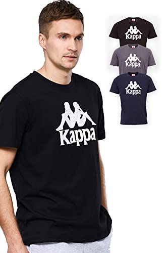 Kappa Tshirt Herren VEPPEL im 3er Pack | T Shirts Männer mit Rundhalsausschnitt und Logodruck | Basic T-Shirt für Herren | Kurzarm Oberteil für Sport und Freizeit | Regular Fit | L, blau von Kappa