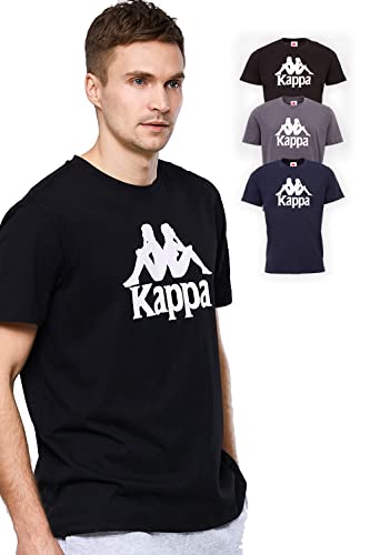 Kappa Tshirt Herren VEPPEL im 3er Pack | T Shirts Männer mit Rundhalsausschnitt und Logodruck | Basic T-Shirt für Herren | Kurzarm Oberteil für Sport und Freizeit | Regular Fit | M, blau von Kappa