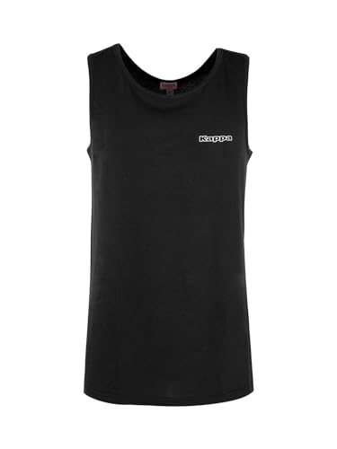 Kappa - Herren-Tanktop K1325, breite Schulter, aus Baumwolle, Schwarz Large von Kappa -