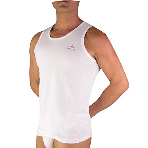 Kappa - Herren-Tanktop K1325, breite Schulter, aus Baumwolle, Weiß, XXL von Kappa -