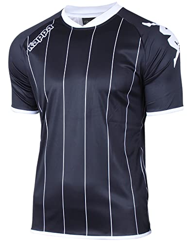 Kappa Herren Trikot Arezzo Fußballtrikot Sportshirt Shirt gestreift (as3, Alpha, x_l, Regular, Regular, schwarz) von Kappa