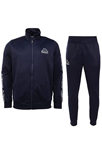 Kappa Jogginganzug Herren in Größe 2XL I Trainingsanzug in Blau mit stylischem Logo an Armen & Beinen I Geeignet als Sportanzug, Lounge Wear oder für die Freizeit I Regular Fit von Kappa