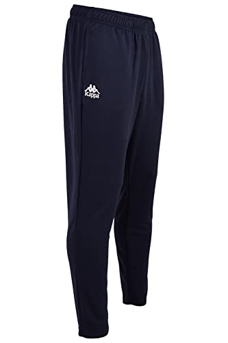 Kappa Trainingshose Herren in Größe M I Blaue Sporthose mit Logo & praktischen Seitentaschen I Aus pflegeleichtem Polyester I Lange Polyesterhose mit elastischem Bund für Sport & Freizeit von Kappa