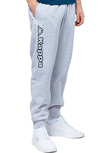 Kappa Jogginghose Herren in Größe S I Sweatpants in Grau mit stylischem Logo auf dem rechten Bein I Als Sporthose, Trainingshose oder Freizeithose I Mit praktischen Seitentaschen I Regular Fit von Kappa