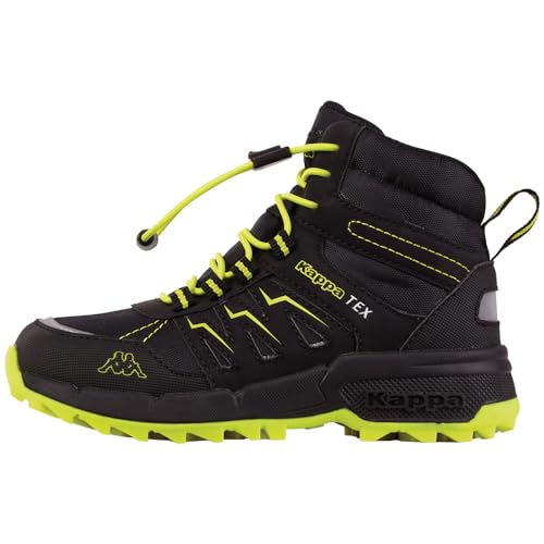 Kappa Unisex Kinder Stylecode: 261065k Boxford Mid Tex K Sneaker, Black Lime, 34 EU von Kappa