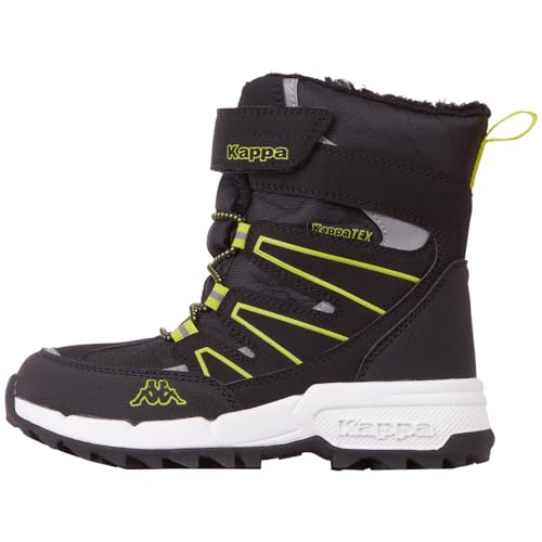 Kappa Kinder Floki Tex K Schneeschuh, Black Lime, 30 EU von Kappa