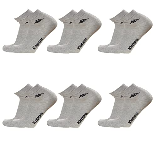 Kappa Packung mit 6 Paar kurze Socken mit Knöcheln, Unisex, Art. K004 aus Baumwolle, erhältlich in den Farben Weiß, Schwarz, Blau und Grau, hellgrau, 39-41 von Kappa